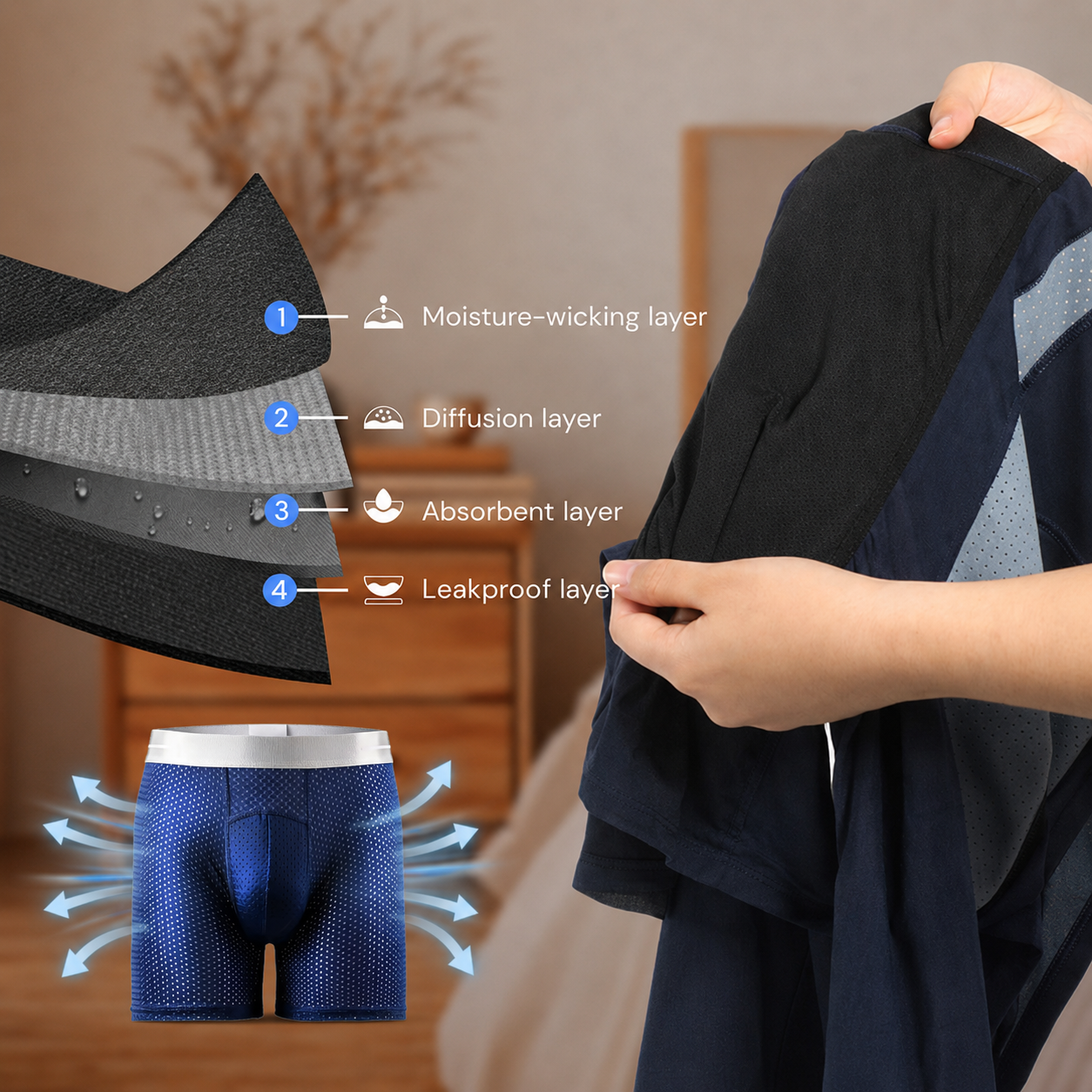 🏆45K+ SOLD 🔥2026 HOT SALE   AirFlexTM Premium Leakproof IceSilk Mesh Men's Boxer